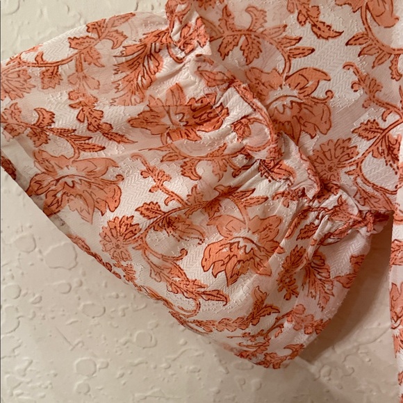 LOFT Cream Blouse with Salmon Floral Print - Women's - Picture 4 of 7